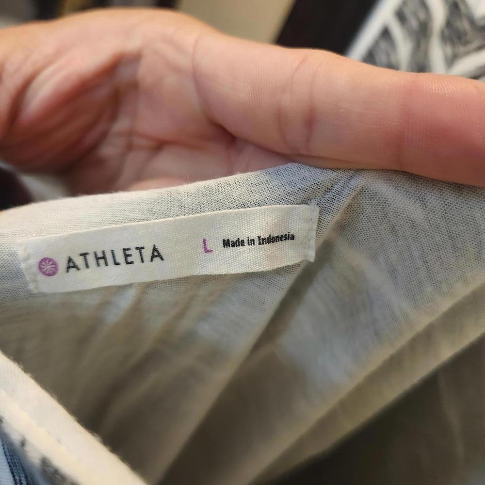 Athleta Comeback Striped Midi Dress Pima Cotton/Modal/Spandex size Large - Picture 5 of 9